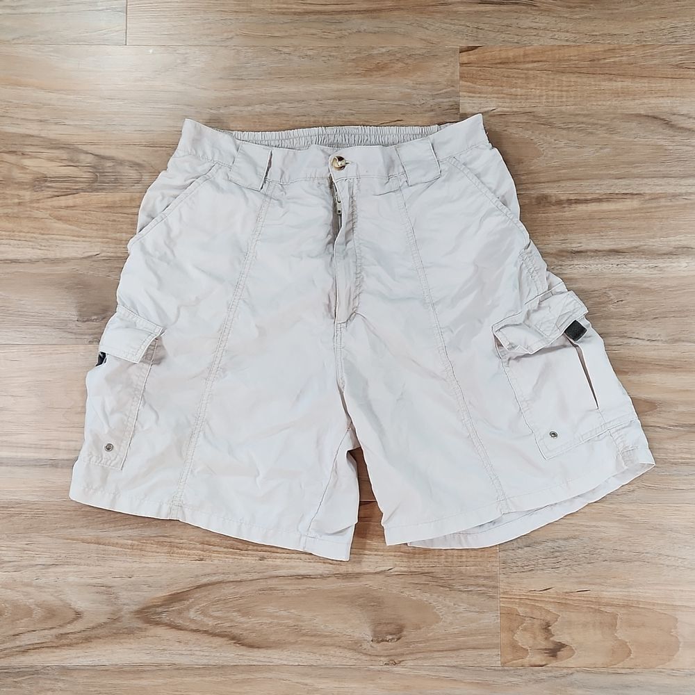 💜Go Fish Cream Lightweight Cargo Swim Shorts Medium